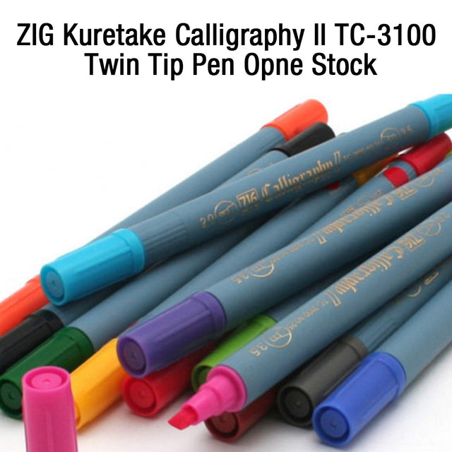 ZIG Kuretake Calligraphy II TC-3100 Twin Tip Calligraphy Pen – Individual Colours (Open Stock) - Retail Maharaj