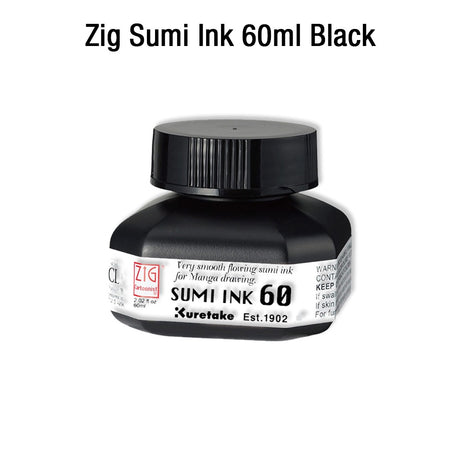 Zig Sumi Ink Black 60ml - Retail Maharaj