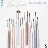 Stationerie Ultramini Liners Brush Set of 15 Vintage Pastel Edition - Retail Maharaj